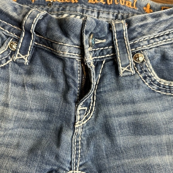 Rock Revival Jen Boot Cut Low Rise Blue Jeans Flap Pockets Women’s - Picture 10 of 10